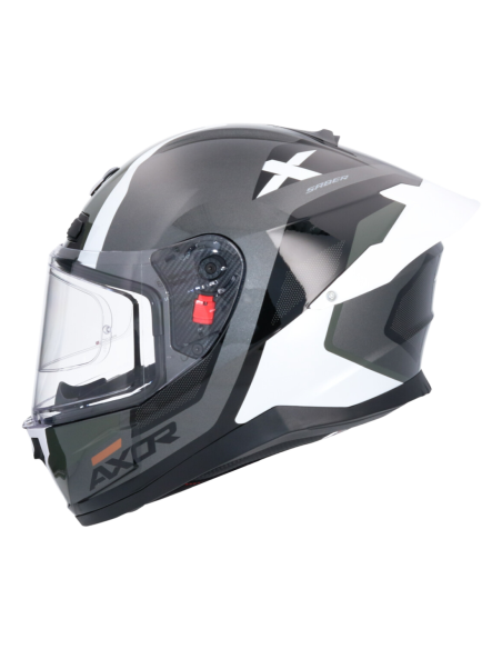 Casco integral AXOR Saber Spark Blanco Perla/Gris | Tecnoescape Bike