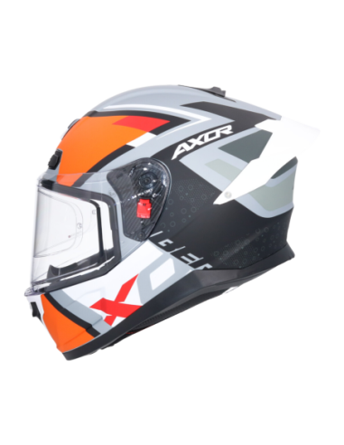 Casco integral AXOR Saber X Sports Negro Mate/Naranja | Tecnoescape Bike
