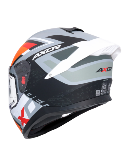 Casco integral AXOR Saber X Sports Negro Mate/Naranja | Tecnoescape Bike