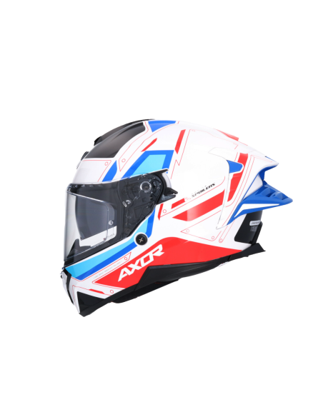 Casco Integral AXOR Brutale Ryden Blanco/Rojo | ECE 22.06 | Sun Vision | Tecnoescape