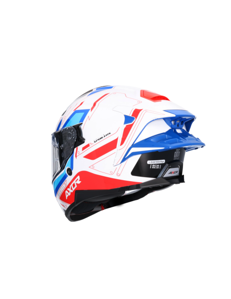 Casco Integral AXOR Brutale Ryden Blanco/Rojo | ECE 22.06 | Sun Vision | Tecnoescape