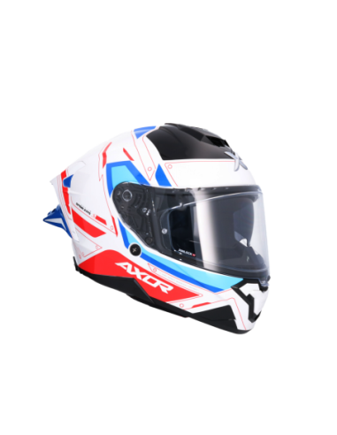 Casco Integral AXOR Brutale Ryden Blanco/Rojo | ECE 22.06 | Sun Vision | Tecnoescape