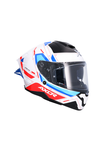 Casco Integral AXOR Brutale Ryden Blanco/Rojo | ECE 22.06 | Sun Vision | Tecnoescape