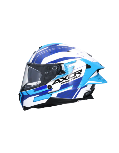 Casco Integral AXOR Brutale Plexus Blanco/Azul | ECE 22.06 | Sun Vision | Tecnoescape