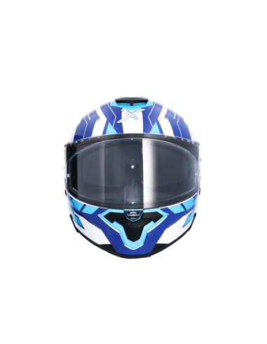 Casco Integral AXOR Brutale Plexus Blanco/Azul | ECE 22.06 | Sun Vision | Tecnoescape