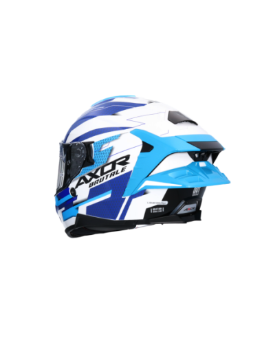 Casco Integral AXOR Brutale Plexus Blanco/Azul | ECE 22.06 | Sun Vision | Tecnoescape