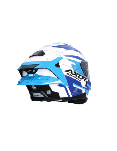 Casco Integral AXOR Brutale Plexus Blanco/Azul | ECE 22.06 | Sun Vision | Tecnoescape