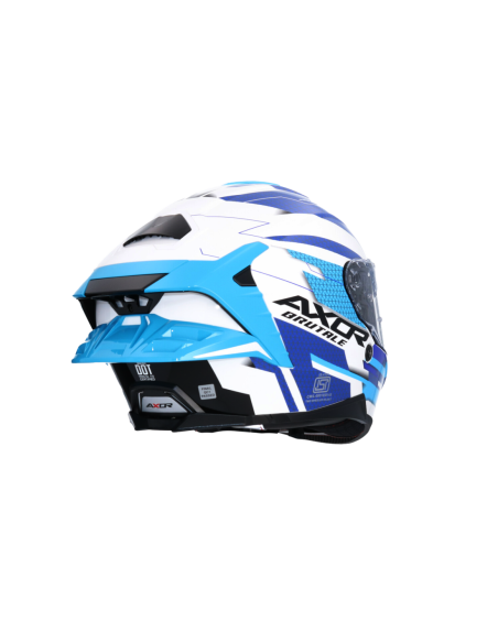 Casco Integral AXOR Brutale Plexus Blanco/Azul | ECE 22.06 | Sun Vision | Tecnoescape