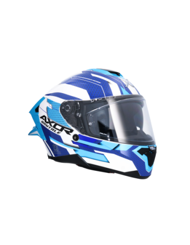 Casco Integral AXOR Brutale Plexus Blanco/Azul | ECE 22.06 | Sun Vision | Tecnoescape