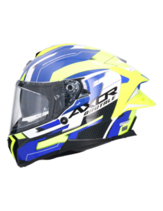 Casco Integral AXOR Brutale Plexus Azul/Verde | ECE 22.06 | Sun Vision | Tecnoescape
