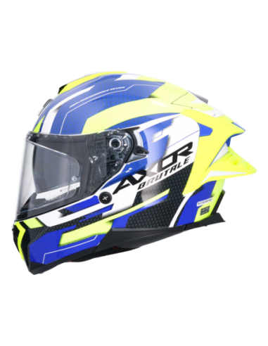 Casco Integral AXOR Brutale Plexus Azul/Verde | ECE 22.06 | Sun Vision | Tecnoescape
