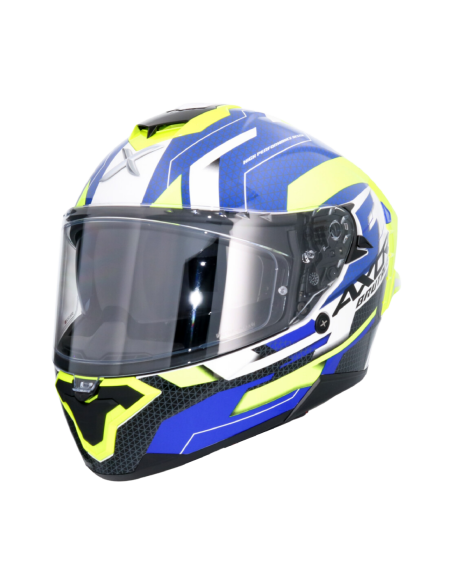 Casco Integral AXOR Brutale Plexus Azul/Verde | ECE 22.06 | Sun Vision | Tecnoescape