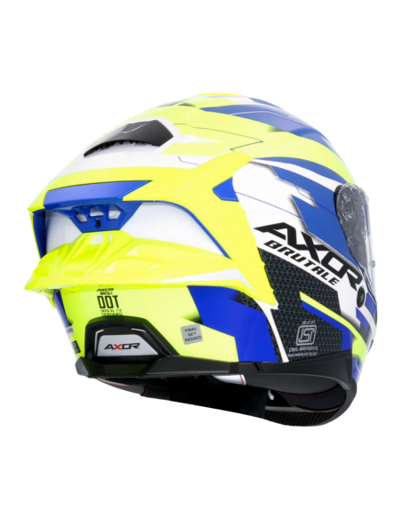 Casco Integral AXOR Brutale Plexus Azul/Verde | ECE 22.06 | Sun Vision | Tecnoescape