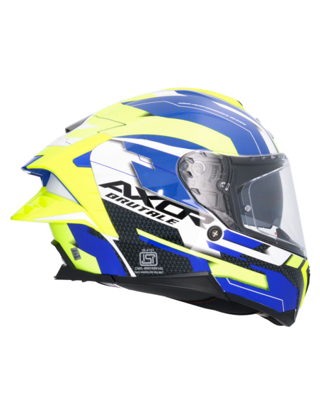 Casco Integral AXOR Brutale Plexus Azul/Verde | ECE 22.06 | Sun Vision | Tecnoescape
