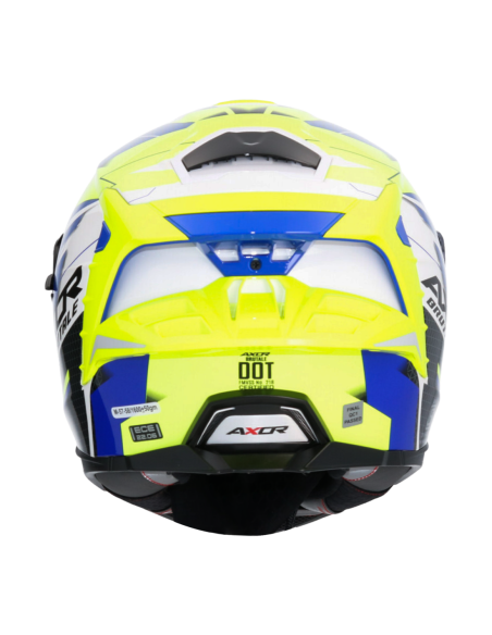 Casco Integral AXOR Brutale Plexus Azul/Verde | ECE 22.06 | Sun Vision | Tecnoescape