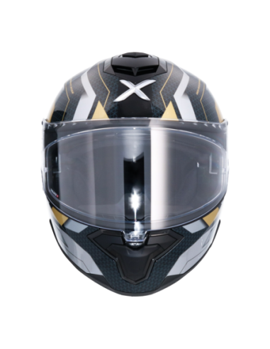 Casco Integral AXOR Brutale Plexus Negro/Oro | ECE 22.06 | Sun Vision | Tecnoescape