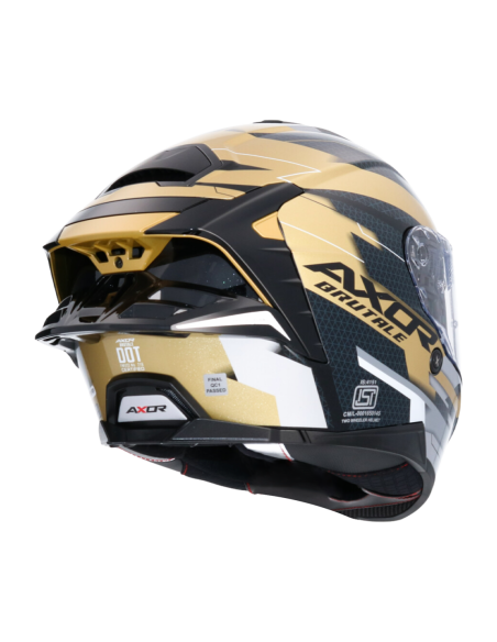 Casco Integral AXOR Brutale Plexus Negro/Oro | ECE 22.06 | Sun Vision | Tecnoescape
