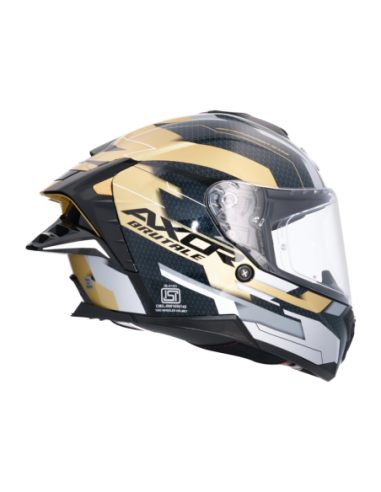 Casco Integral AXOR Brutale Plexus Negro/Oro | ECE 22.06 | Sun Vision | Tecnoescape