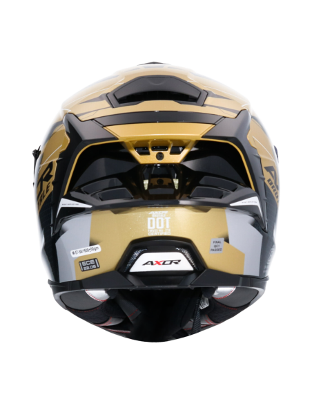 Casco Integral AXOR Brutale Plexus Negro/Oro | ECE 22.06 | Sun Vision | Tecnoescape