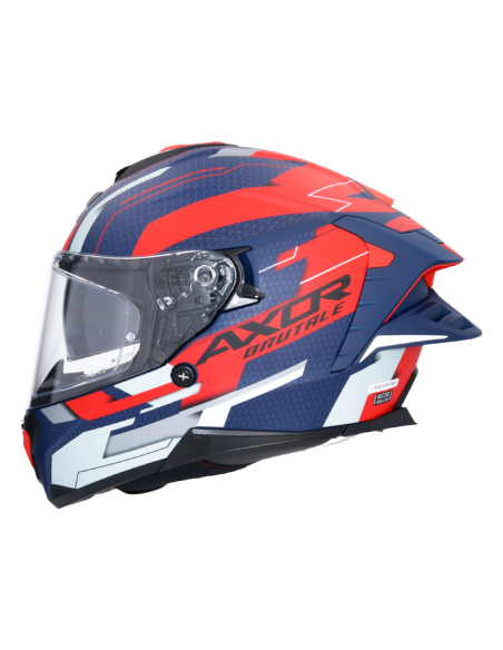 Casco Integral AXOR Brutale Plexus Azul Mate/Rojo | ECE 22.06 | Sun Vision | Tecnoescape