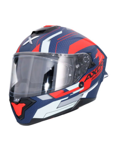 Casco Integral AXOR Brutale Plexus Azul Mate/Rojo | ECE 22.06 | Sun Vision | Tecnoescape