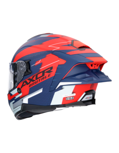 Casco Integral AXOR Brutale Plexus Azul Mate/Rojo | ECE 22.06 | Sun Vision | Tecnoescape