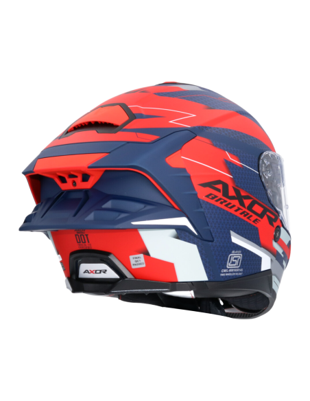 Casco Integral AXOR Brutale Plexus Azul Mate/Rojo | ECE 22.06 | Sun Vision | Tecnoescape