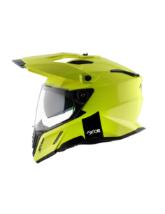 AXOR X-CROSS D/V ADVENTURE SOLID Amarillo Fluor | Casco Doble Visor ECE R22.06
