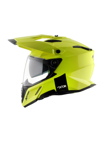 AXOR X-CROSS D/V ADVENTURE SOLID Amarillo Fluor | Casco Doble Visor ECE R22.06