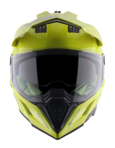 AXOR X-CROSS D/V ADVENTURE SOLID Amarillo Fluor | Casco Doble Visor ECE R22.06 2