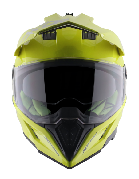 AXOR X-CROSS D/V ADVENTURE SOLID Amarillo Fluor | Casco Doble Visor ECE R22.06