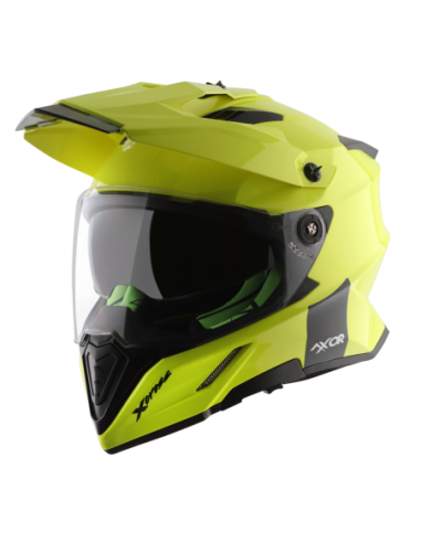 AXOR X-CROSS D/V ADVENTURE SOLID Amarillo Fluor | Casco Doble Visor ECE R22.06