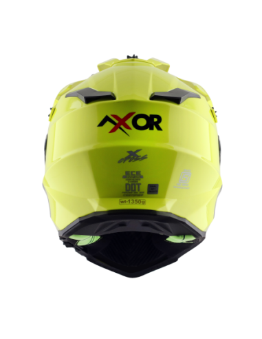 AXOR X-CROSS D/V ADVENTURE SOLID Amarillo Fluor | Casco Doble Visor ECE R22.06