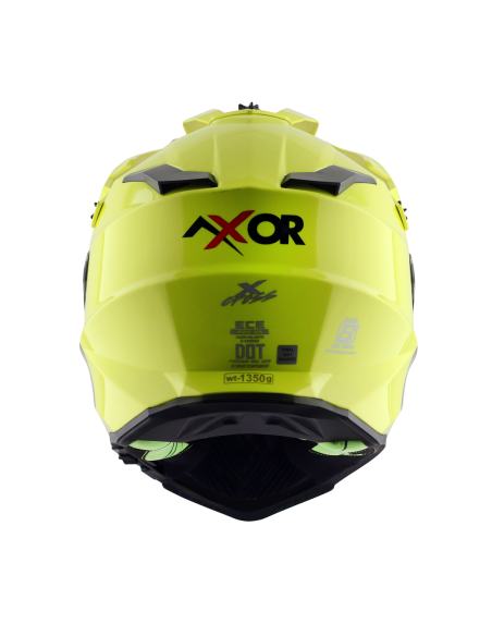 AXOR X-CROSS D/V ADVENTURE SOLID Amarillo Fluor | Casco Doble Visor ECE R22.06
