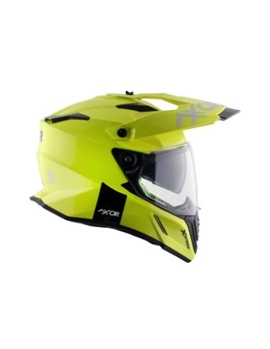 AXOR X-CROSS D/V ADVENTURE SOLID Amarillo Fluor | Casco Doble Visor ECE R22.06
