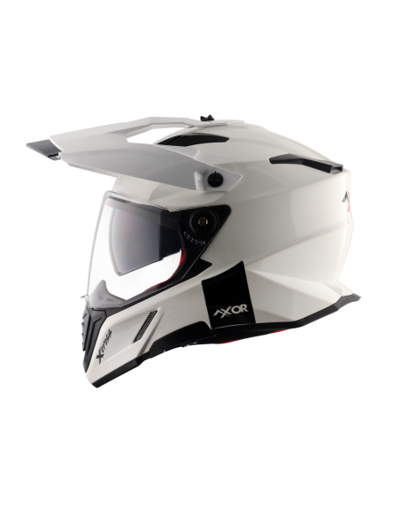 AXOR X-CROSS D/V ADVENTURE SOLID Blanco Perla | Casco Doble Visor ECE R22.06