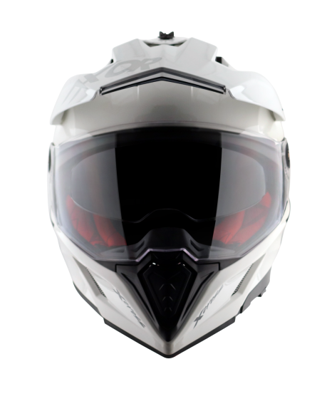 AXOR X-CROSS D/V ADVENTURE SOLID Blanco Perla | Casco Doble Visor ECE R22.06