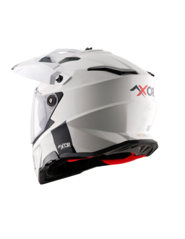 AXOR X-CROSS D/V ADVENTURE SOLID Blanco Perla | Casco Doble Visor ECE R22.06