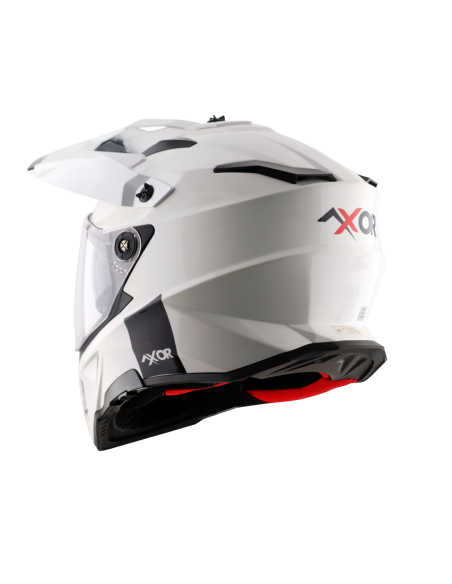 AXOR X-CROSS D/V ADVENTURE SOLID Blanco Perla | Casco Doble Visor ECE R22.06