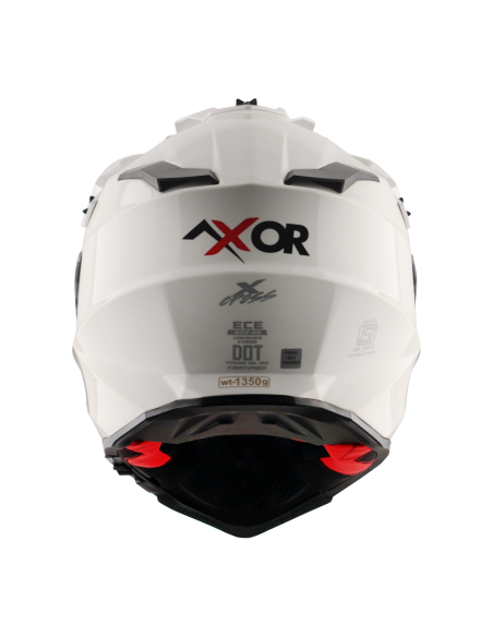 AXOR X-CROSS D/V ADVENTURE SOLID Blanco Perla | Casco Doble Visor ECE R22.06