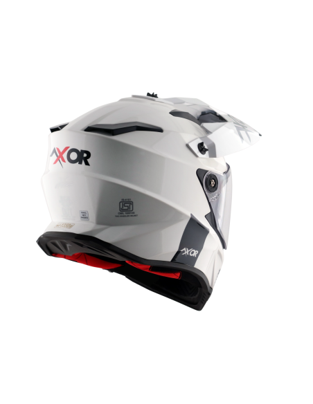 AXOR X-CROSS D/V ADVENTURE SOLID Blanco Perla | Casco Doble Visor ECE R22.06