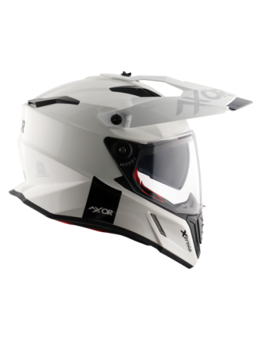 AXOR X-CROSS D/V ADVENTURE SOLID Blanco Perla | Casco Doble Visor ECE R22.06