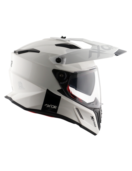 AXOR X-CROSS D/V ADVENTURE SOLID Blanco Perla | Casco Doble Visor ECE R22.06
