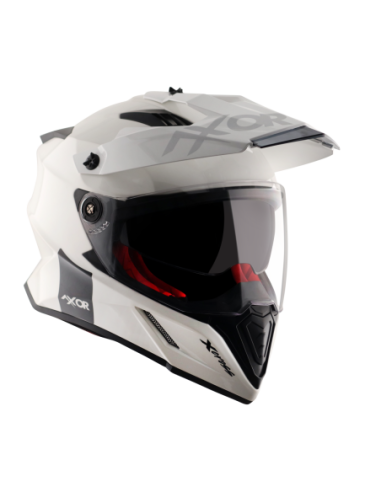 AXOR X-CROSS D/V ADVENTURE SOLID Blanco Perla | Casco Doble Visor ECE R22.06