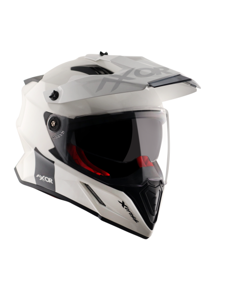 AXOR X-CROSS D/V ADVENTURE SOLID Blanco Perla | Casco Doble Visor ECE R22.06