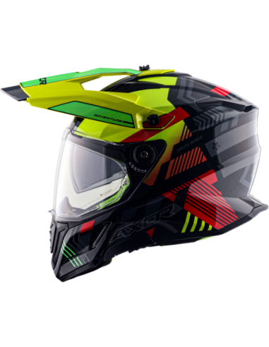 AXOR X-CROSS D/V GAMBLING Amarillo Fluor | Casco Doble Visor ECE R22.06