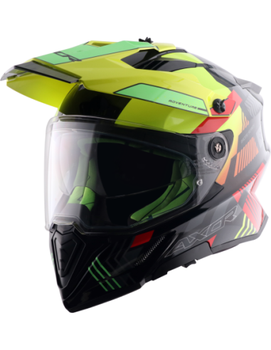 AXOR X-CROSS D/V GAMBLING Amarillo Fluor | Casco Doble Visor ECE R22.06