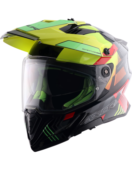 AXOR X-CROSS D/V GAMBLING Amarillo Fluor | Casco Doble Visor ECE R22.06