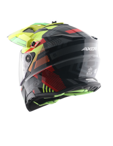 AXOR X-CROSS D/V GAMBLING Amarillo Fluor | Casco Doble Visor ECE R22.06