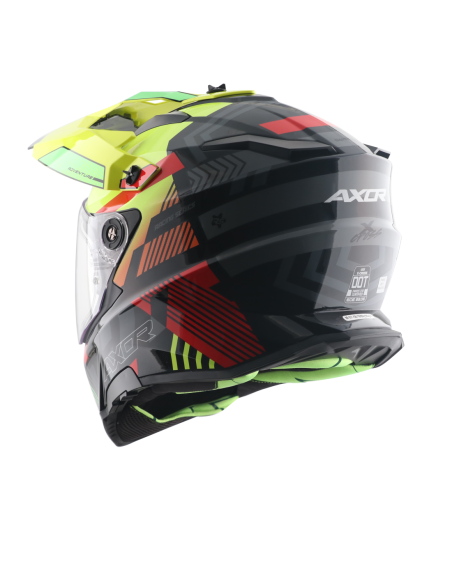 AXOR X-CROSS D/V GAMBLING Amarillo Fluor | Casco Doble Visor ECE R22.06